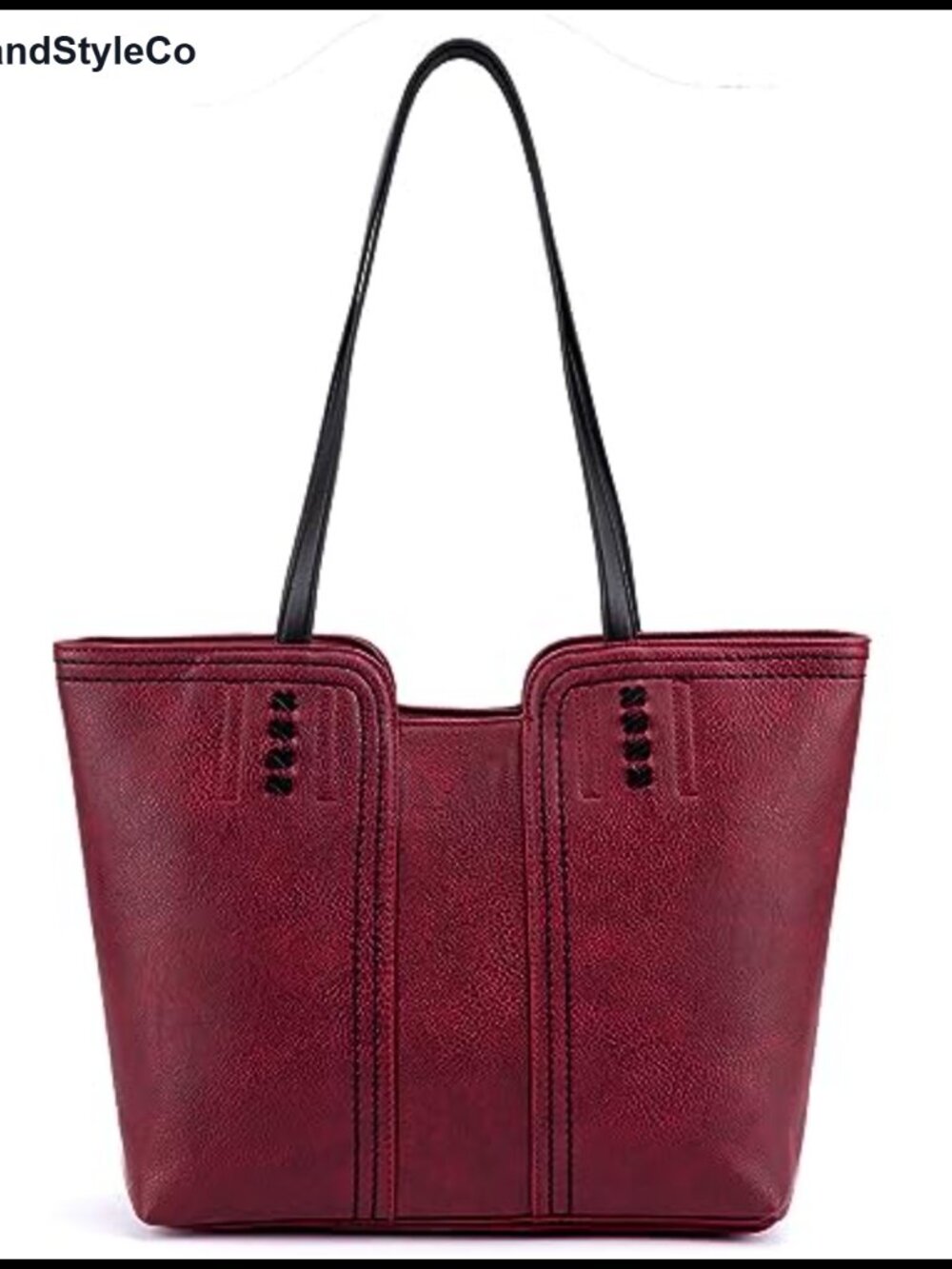 Vegan Leather Satchel Tote Bag with Handles Shoulder Purse